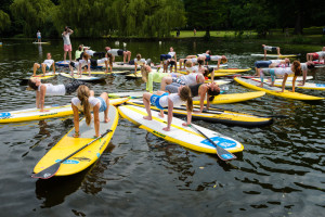 SUP Yoga auf der Alster in Hamburg